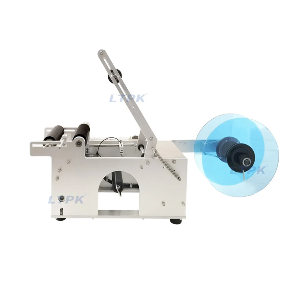 Semi Automatic Desktop Small Round Plastic Pet Water Bottle Cans Label Machine