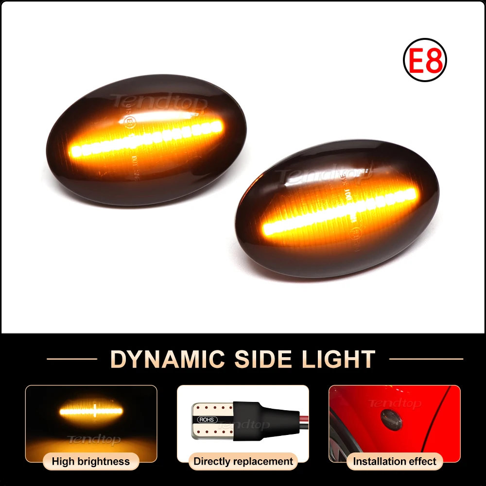 Car Front Wing Smoke Lens Dynamic LED Side Marker Repeater Indicator Light For Opel Corsa B C Astra F Cabrio Combo B C Meriva A