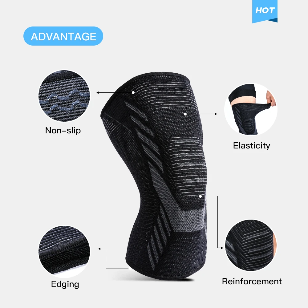 1 PCS Knee Pads Supports For Sports Brace Basketball Fitness Meniscus Patella Protection Kneepads Sports Safety Knee Sleeve