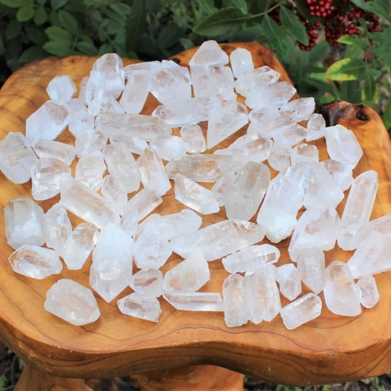 Pointes de quartz clair naturel, quartz clair brut, spécimen minéral monocristallin - Ornement/objet de décoration élégant