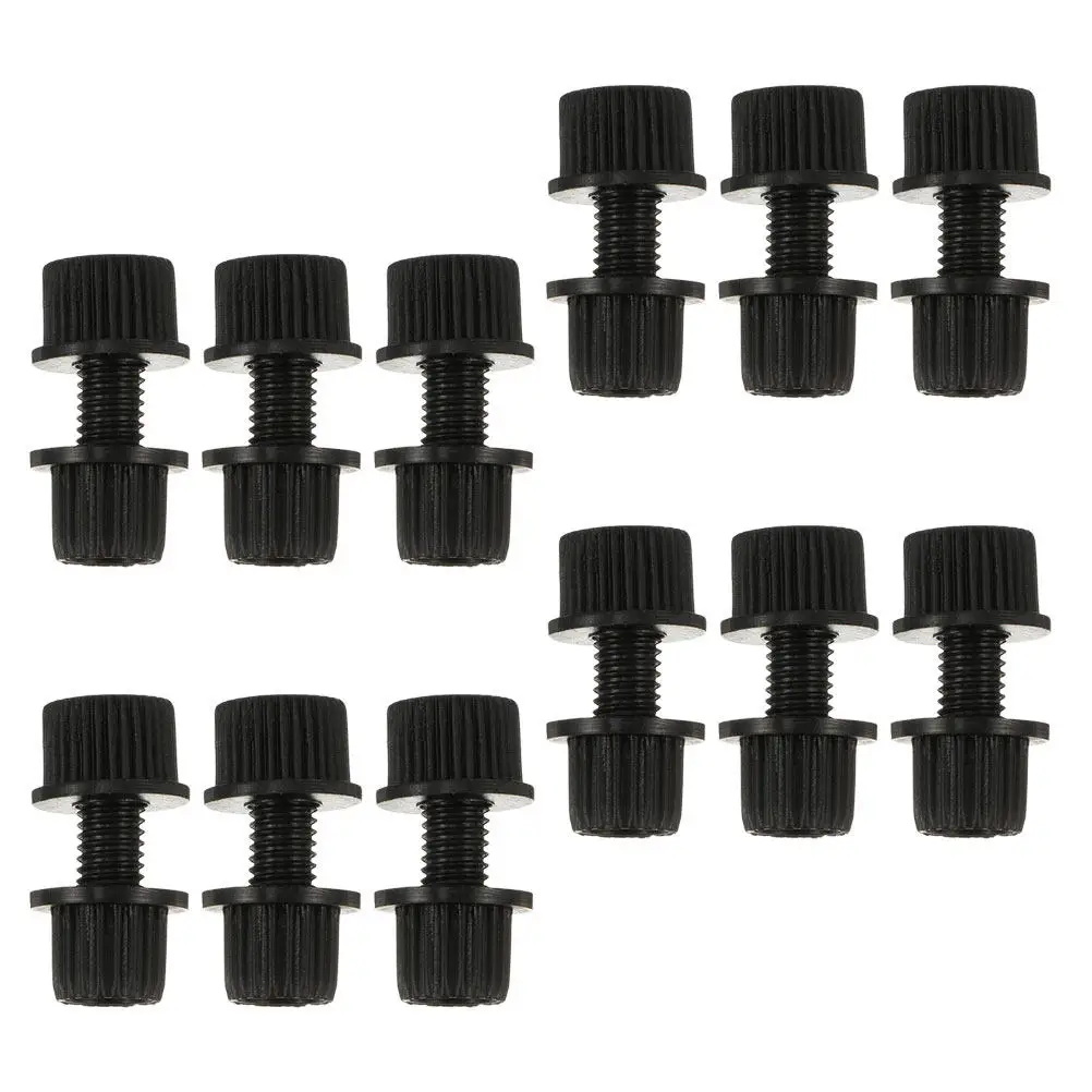 12Pcs Motorcycle License Plate Screws Black Nylon Mounting Fasteners Quick Install Anti Theft Secure Bolts Number Plate Screws