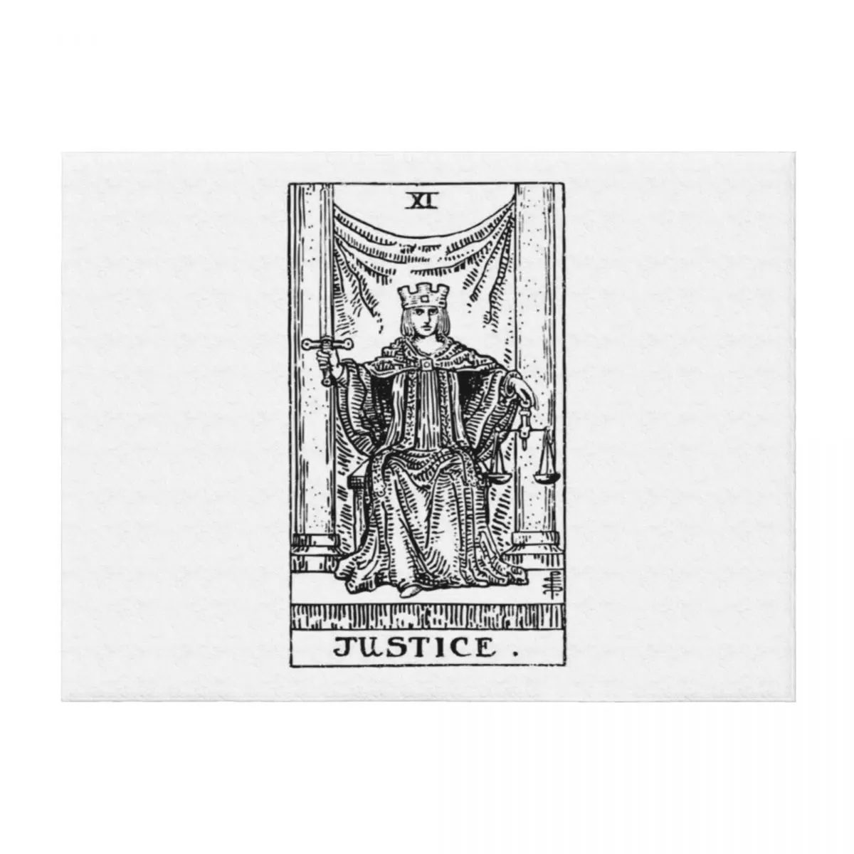 

Tarot Card : Justice black & white Throw Blanket Giant Sofa Vintage Bed Cute Plaid Blankets