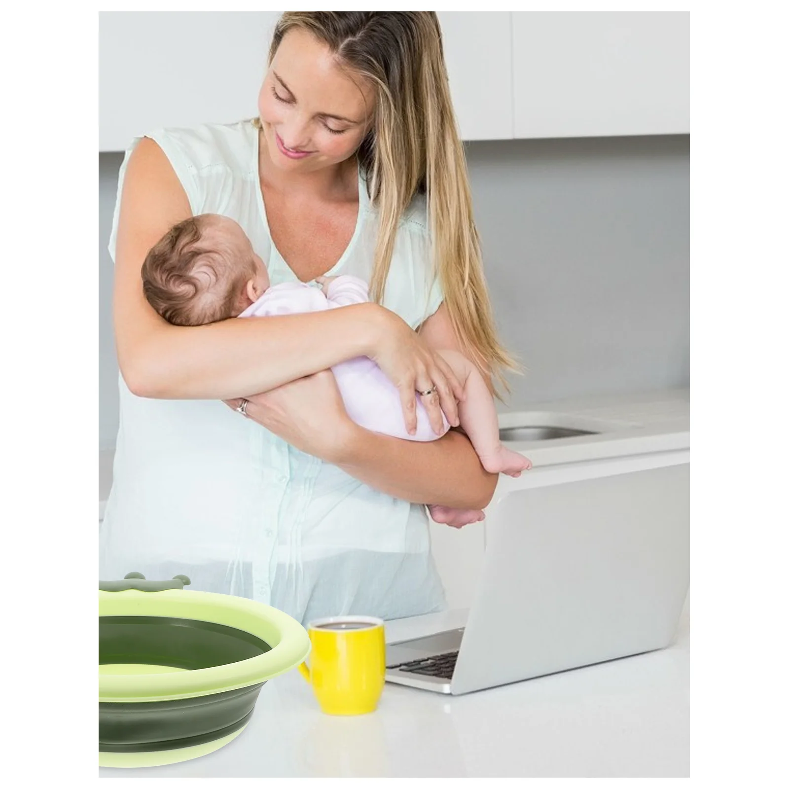 

Baby Washbasin Lovely Children's Cartoon Washing Air Infant Tpe Foldable Kid Toddler