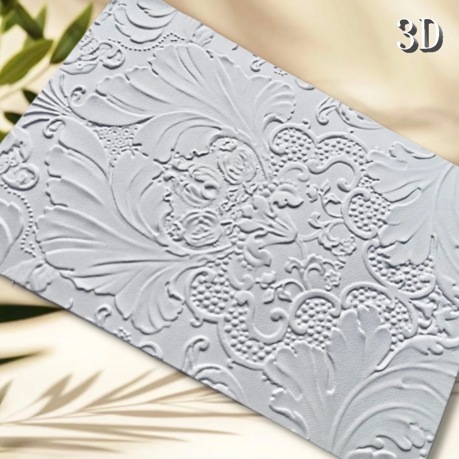 Komplexes Muster, Kunstdesign, Texturmuster, 3D-Prägeordner – DIY-Scrapbook-Bastelbedarf, weiße Kunststoff-Schablonenformen für