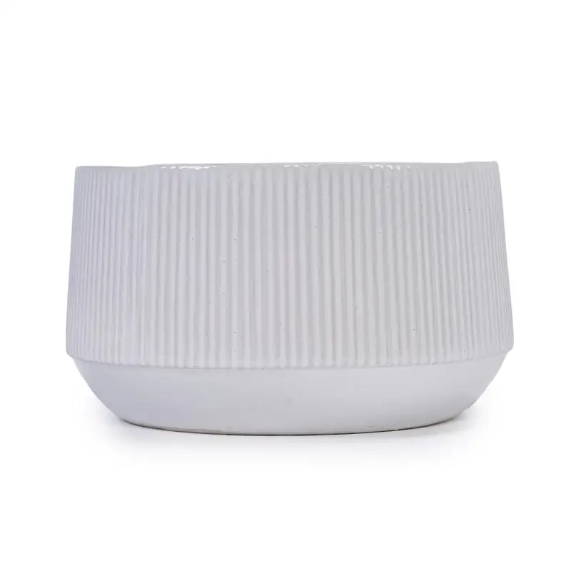 طقم أوعية زهور سيراميك مكون من قطعتين، مزارعي حديث للفناء أو الحديقة أو النوافذ - لمسة نهائية بيضاء لامعة للديكور الأنيق #4