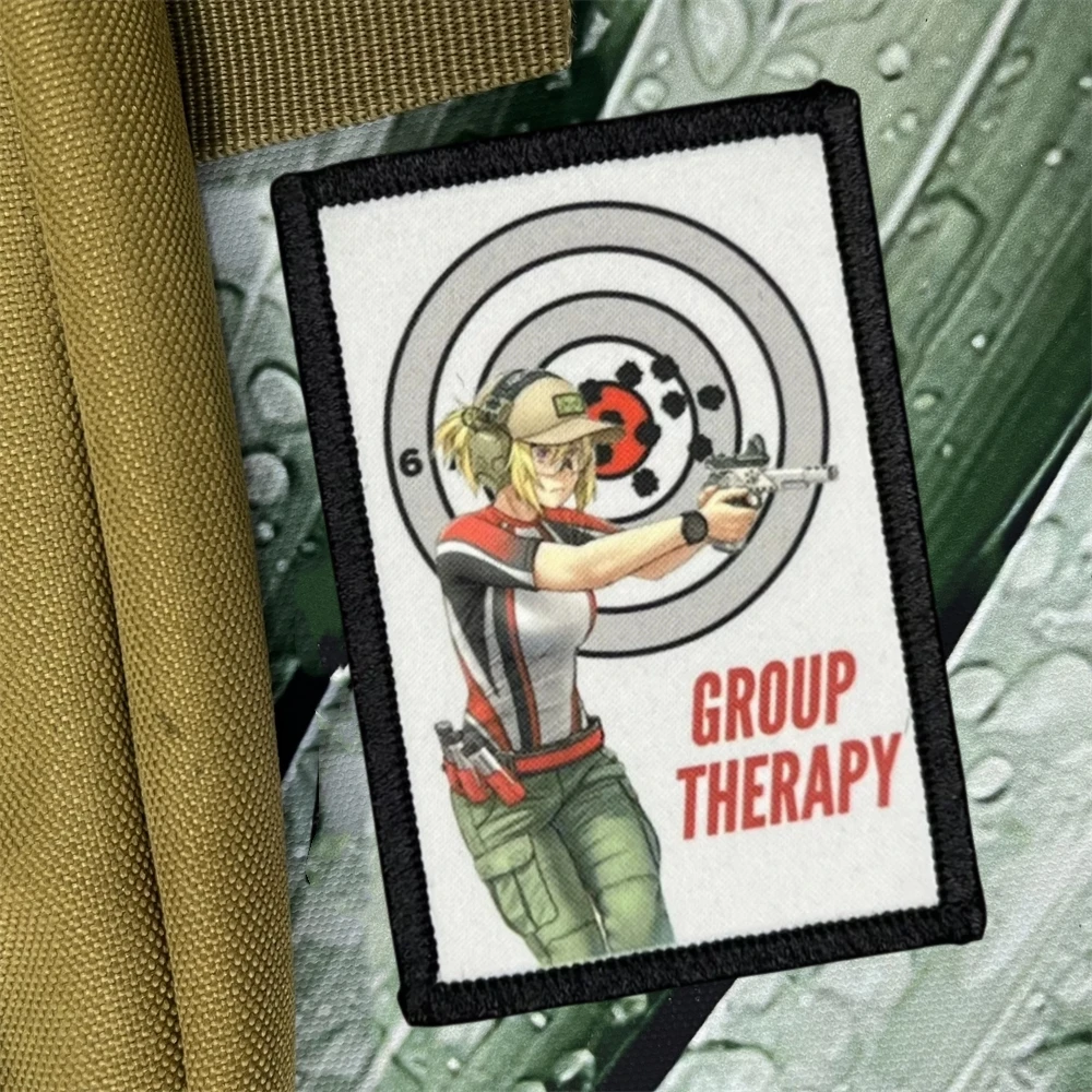 

Group Theropy Gun Anime Air Gun Girl 194 Morale Badge Patches Tactical Army Backpack Hook and Loop Printed Stickers