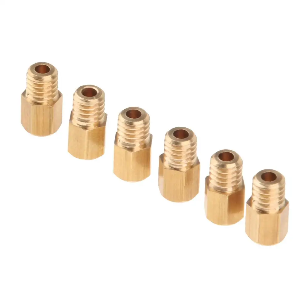 6 Pieces Motorcycle Carburetor Main Hex Head - Size 220 230 240 250 260 270 Brass