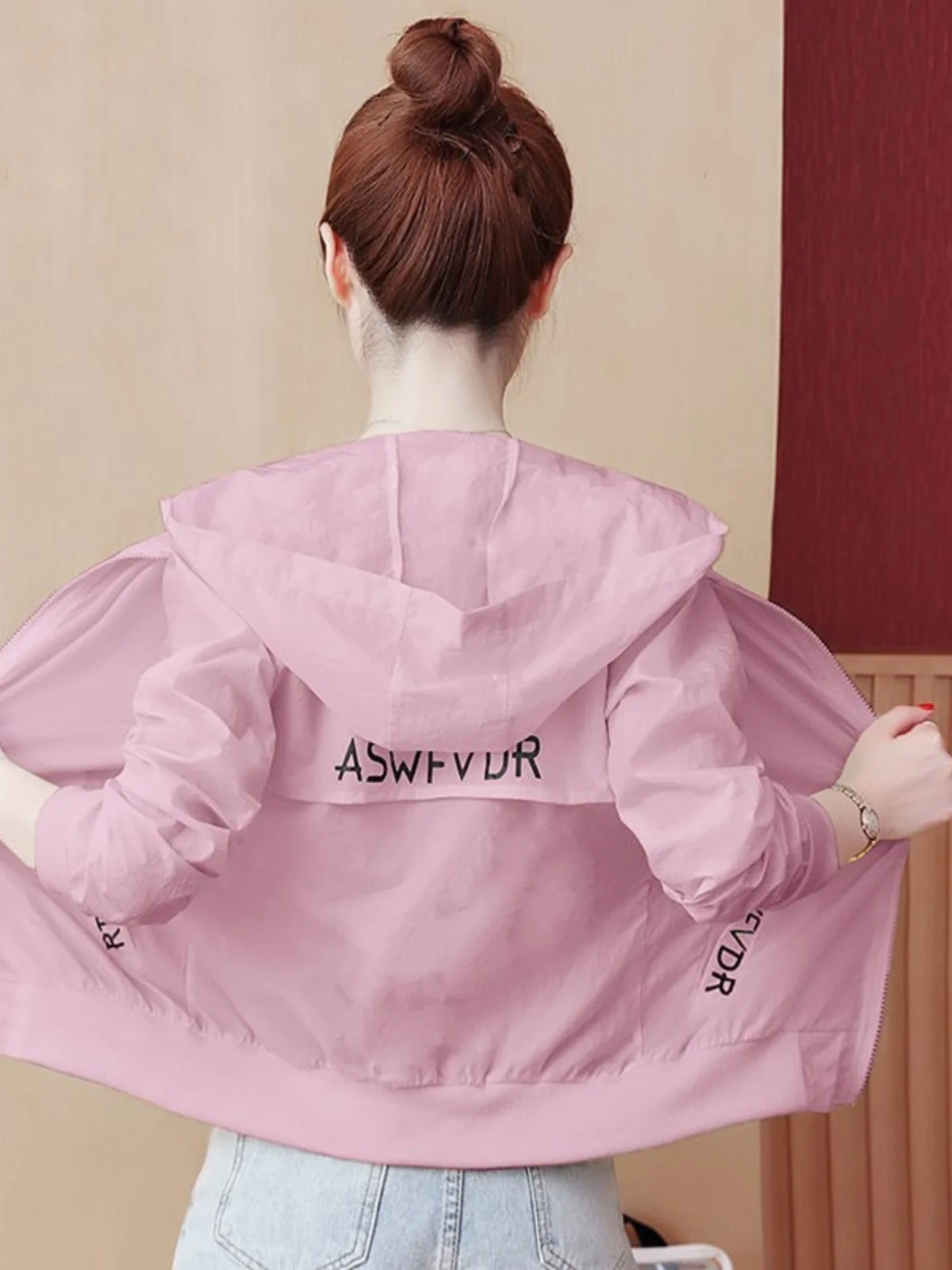 여성용 느슨한 경량 롱 Sve ort 코트 여름 새로운 한국 슬레 모자 볼 게임 Jaet Sun Protection Top