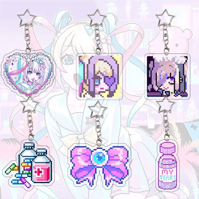 Needy Girl Overdose Acrylic Keychain Student Exquisite Decor Game Anime Cartoon Accessories Cosplay Props Role Birthday Gift