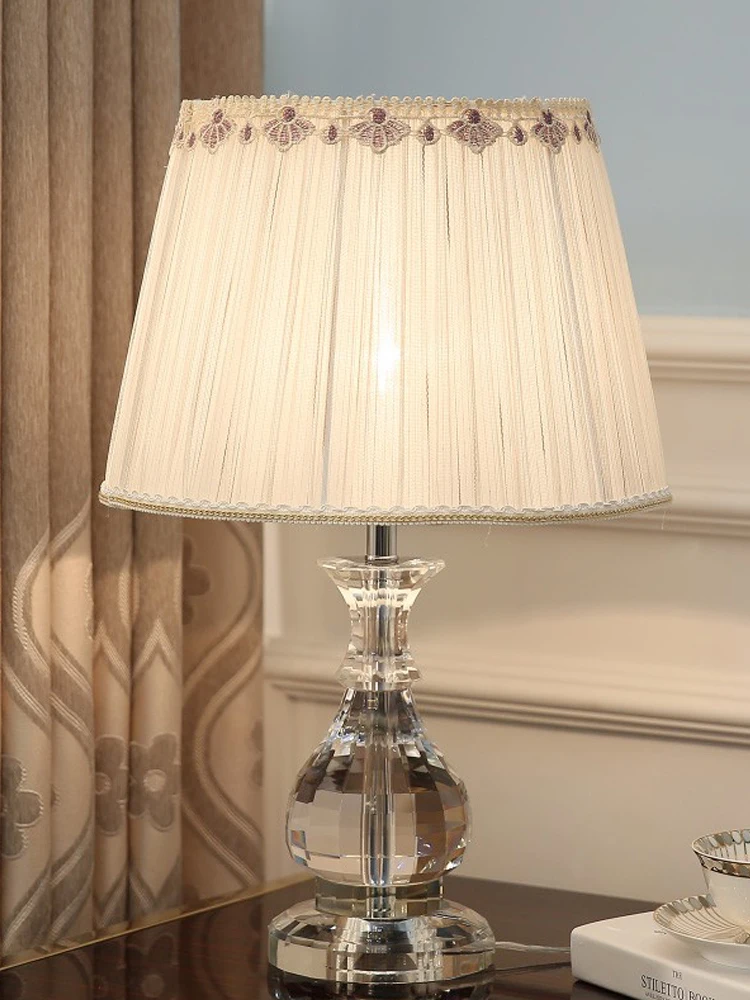 مصباح مكتب كريستالي حديث بسيط، مصباح بجانب السرير لغرفة النوم