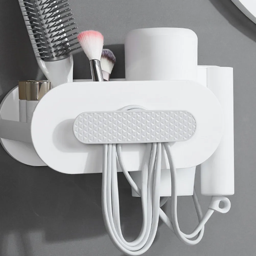 Wall-Mounted Hair Dryer Storage Rack Premium Material Simple Design Bedroom Bathroom Organizer Hair Curler Shelf Blow Dryer