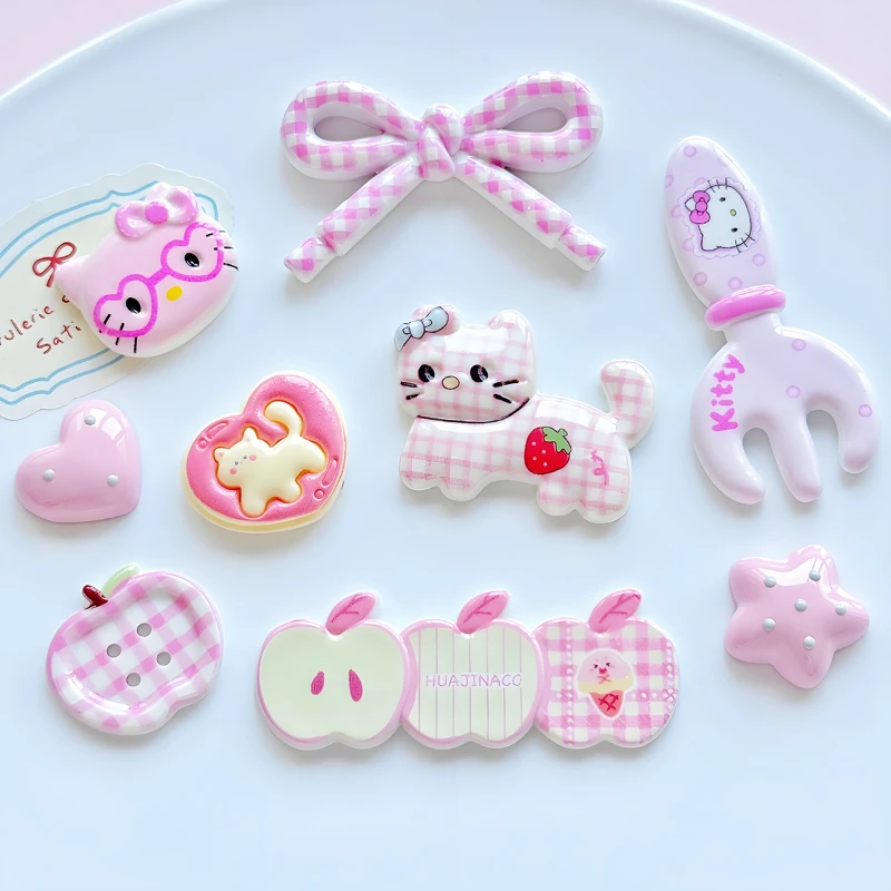 New Cute Bow Hello Kitty Shoe Charms Diy Hole Shoes Accessories Cute Fork Cat Shoe Clips For Clogs Perfect Gift For Party