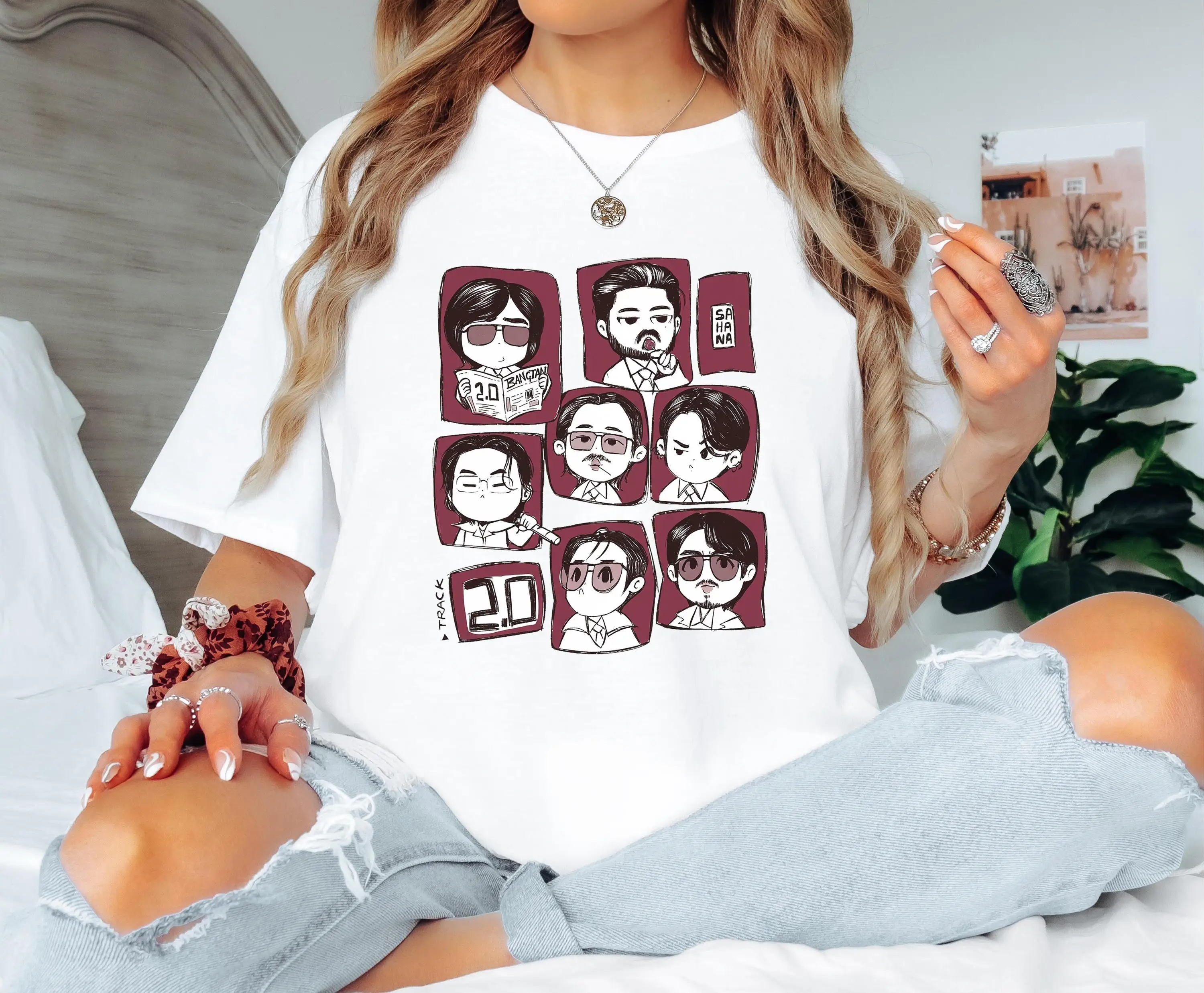 Cute 2.0 Shirt Members Women's T-shirt Kpop Fan Gift Arirang World Tour 2026 Tee Fashion Harajuku Y2K Women's Clothing Tops