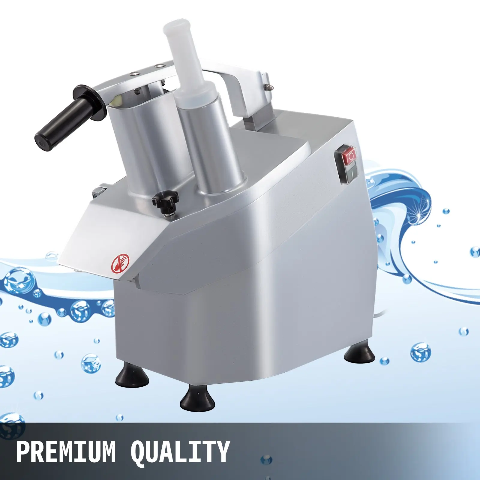 

110V Commercial Food Processor 2 Feeding Holes, 550W Electric Vegetable Slicer 1600 RPM, Stainless Steel Vegetable Processor
