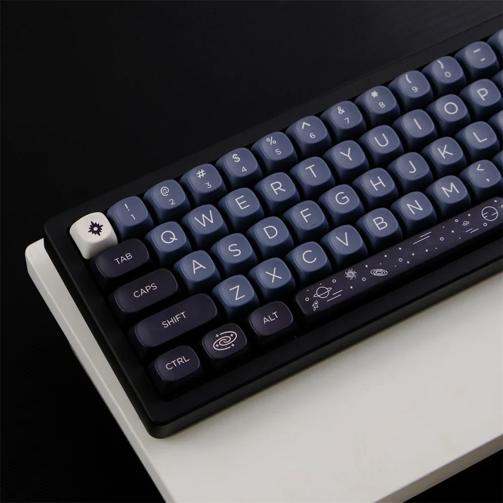 Tapa de tecla Galaxy PBT de 129 teclas, perfil MOA, sublimación de tinte para juegos, Teclado mecánico, tapas de tecla MX Switch MOA