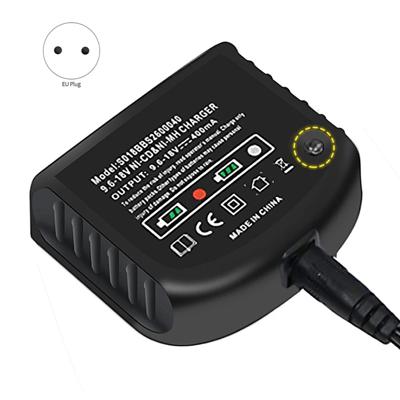 Li-Ion Battery Charger Fast Charging For Black Decker 9.6V-18V Ni-CD Ni-MH Battery Electric Tools EU PLUG