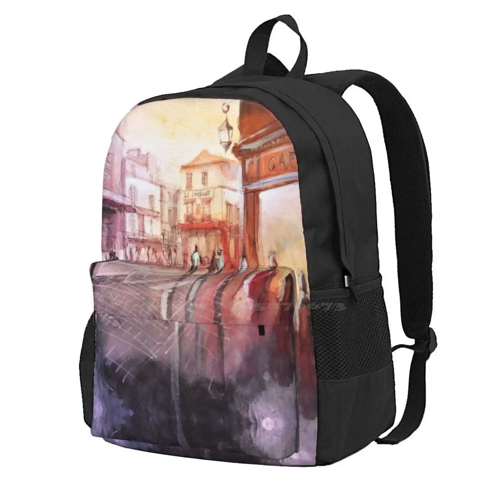 

Watercolor - Sunset Over Montmartre - Paris Hot Sale Schoolbag Backpack Fashion Bags Paris Art Art Paris Painting Paris Paris