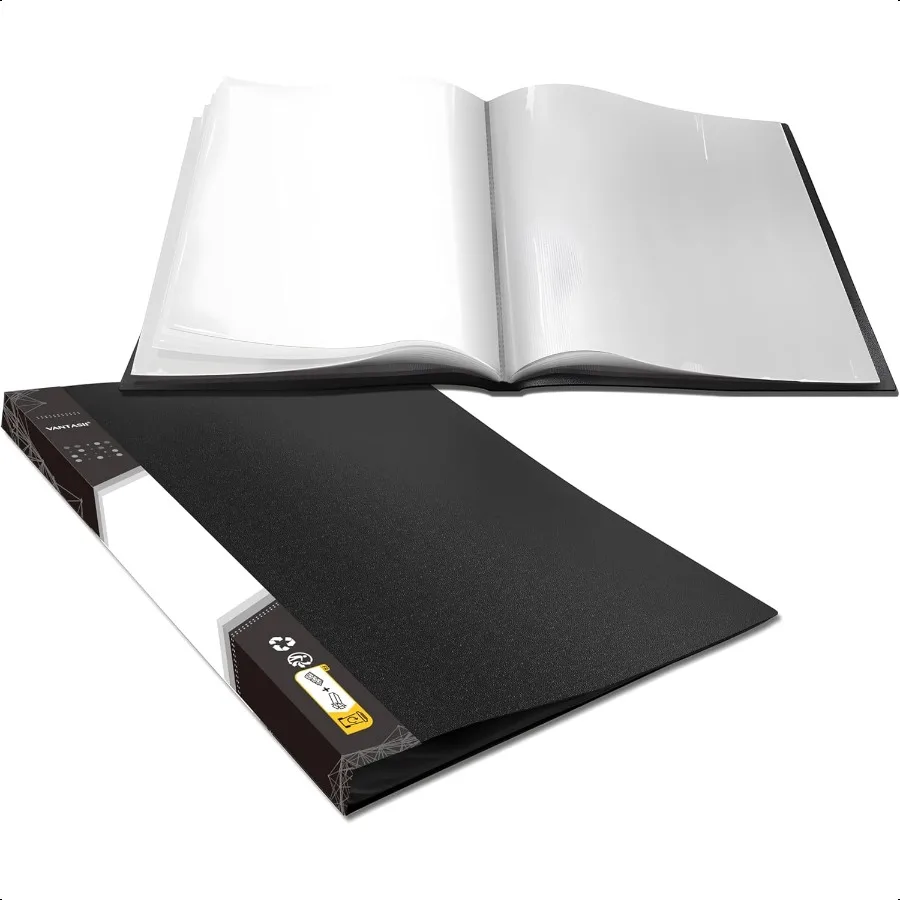 

Art Portfolio Folder 40 Clear Pockets Paper Protectors Display 80 Pages Clear Presentation Book for Artworks Letters Report She