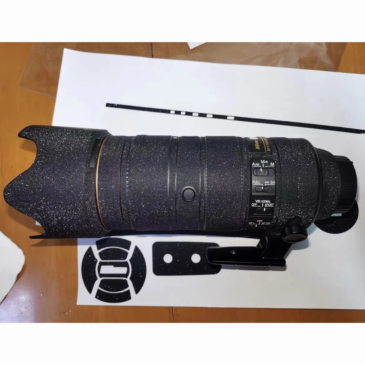 ニコン AF-S 70-200 F2.8G ED VR II用 カメラレンズステッカー コートラップフィルム ビニールデカールスキン AFS 70-200MM 2.8 GII