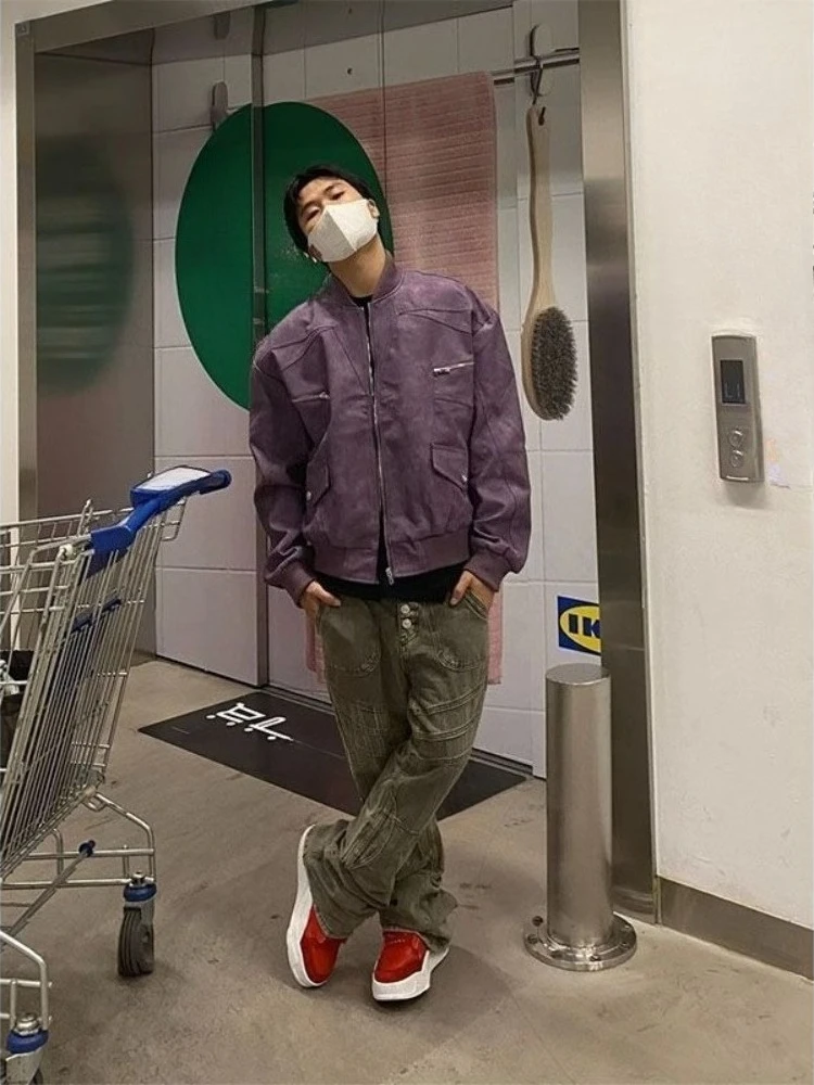 

Premium Suede Jacket with Functional Zipper Pockets American Retro Streetwear for Men Women​