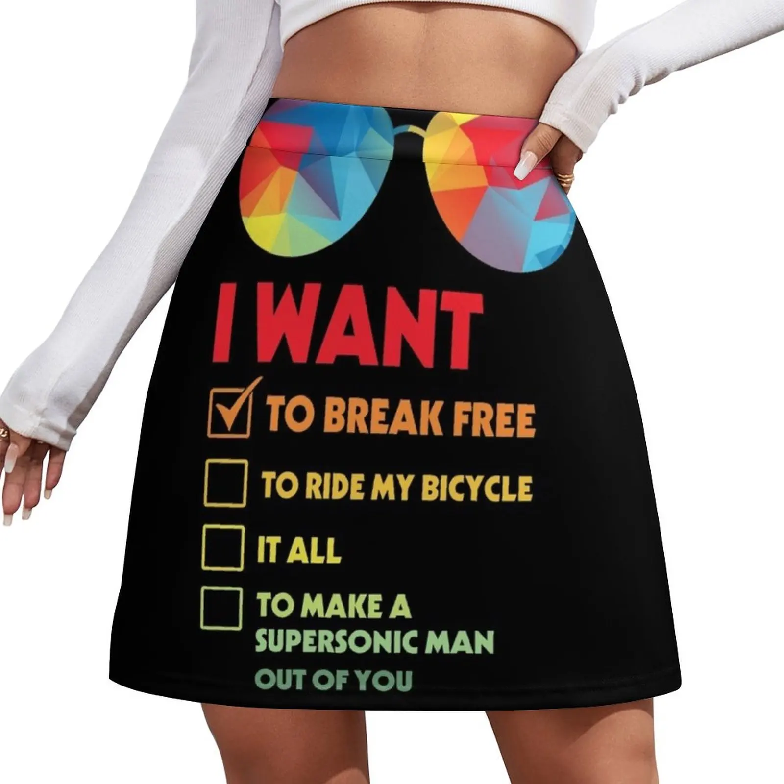 

I Want To Break Free To Ride My Bicycle It All Mini Skirt korean luxury clothing skirts summer 2026 woman Mini Skirt