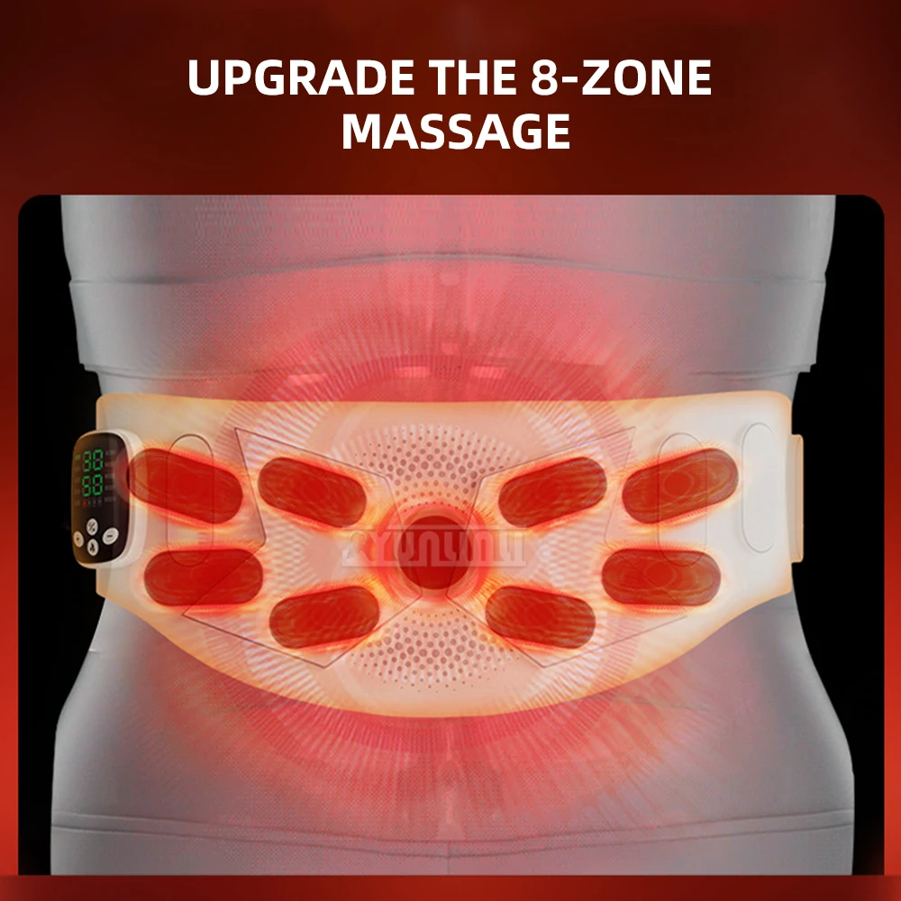 EMS Waist Massage Belt Double Pulse Full Coverage Vibration Special Abdominal Shaping Warming Belt for Sweating
