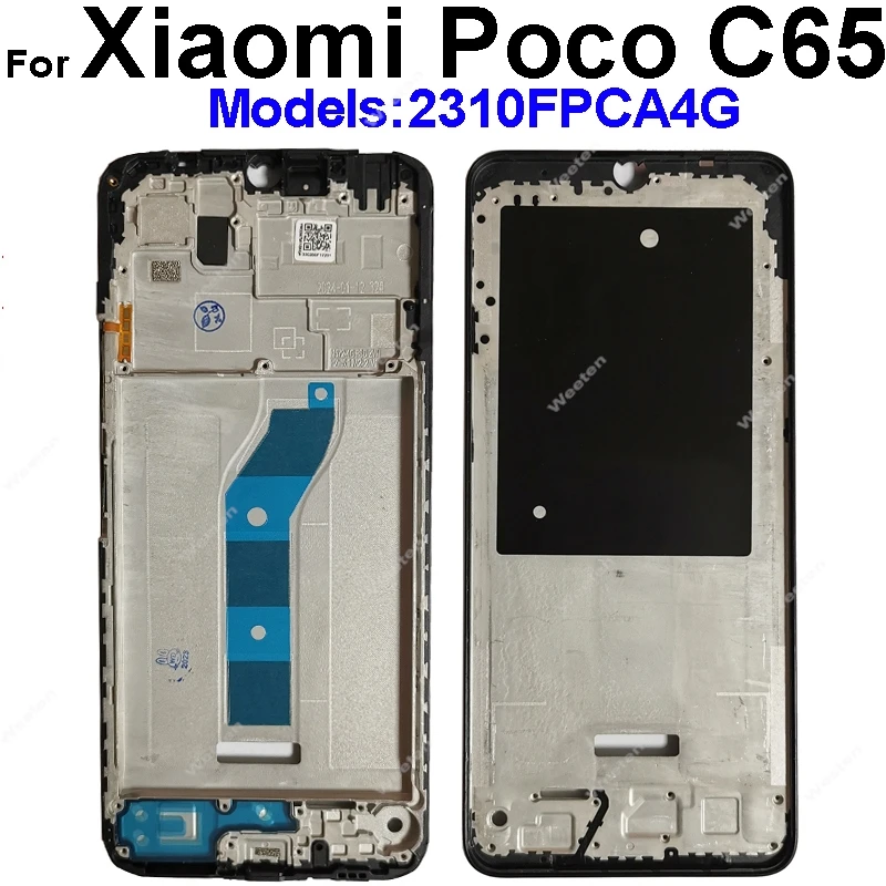 LCD Front Frame Housing For Xiaomi Poco C40 C55 C65 LCD Front Bezel Plate Housing Replacement Repair Parts