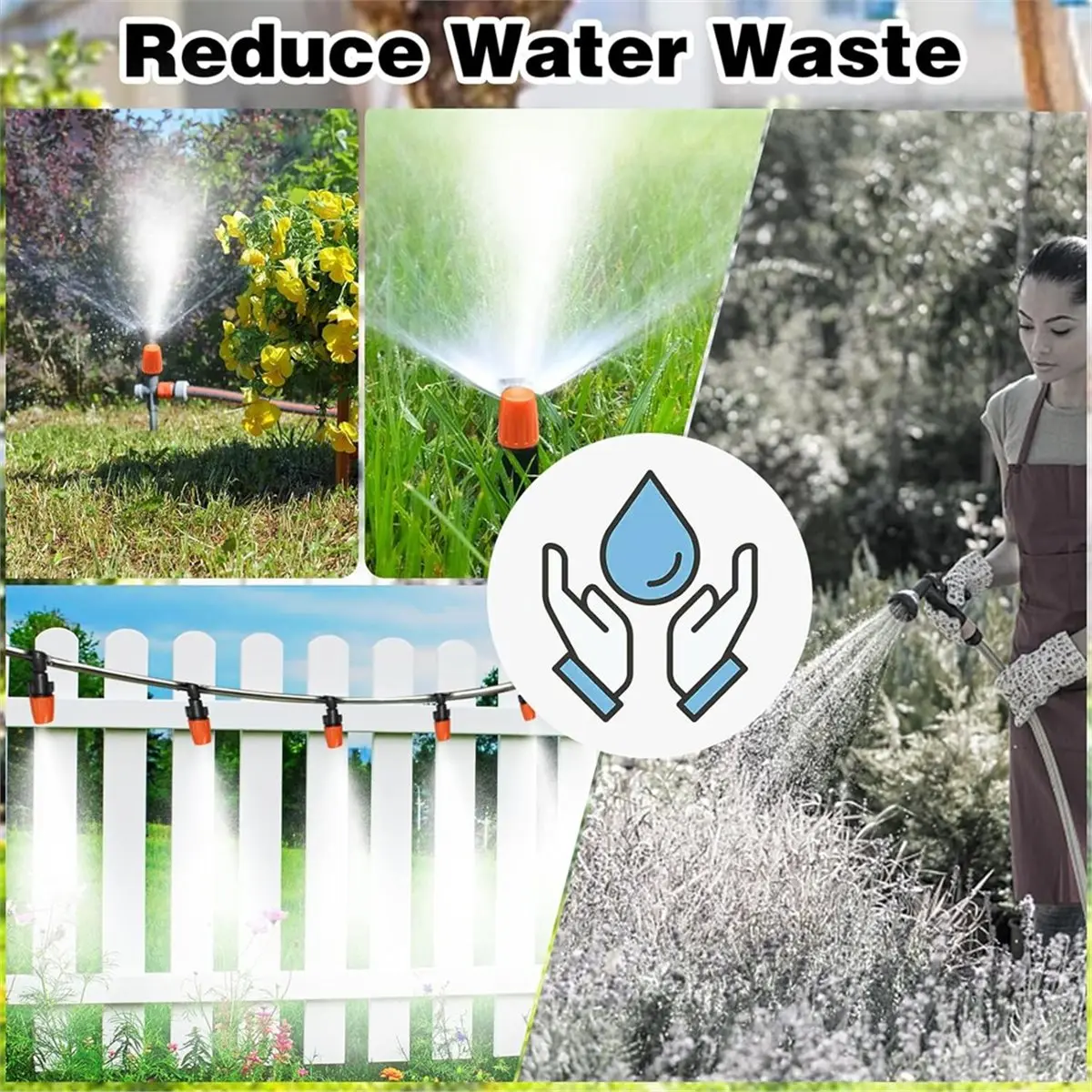 150pcs Adjustable Irrigation Drippers,Garden Adjustable Sprinkler Drip Irrigation Mister Head with Tee Irrigation