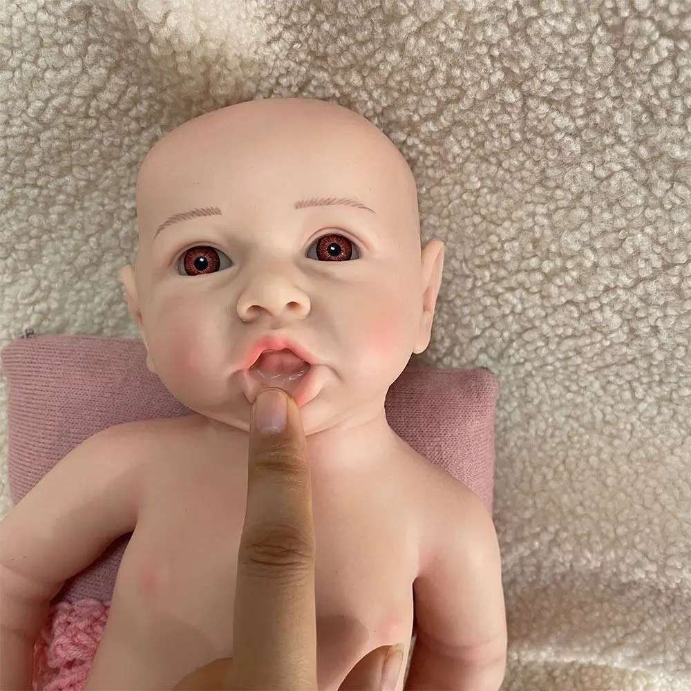 18 pouces silicone souple Reborn Doll réaliste Marshmallow nouveau - né Reborn girl lavable Doll Emotional Companion