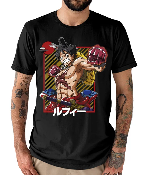 Луффи ONE PIECE аниме летняя футболка Harajuku для мужчин и женщин уличная одежда в стиле ретро с коротким рукавом свободная повседневная одежда для фитнеса Y2k