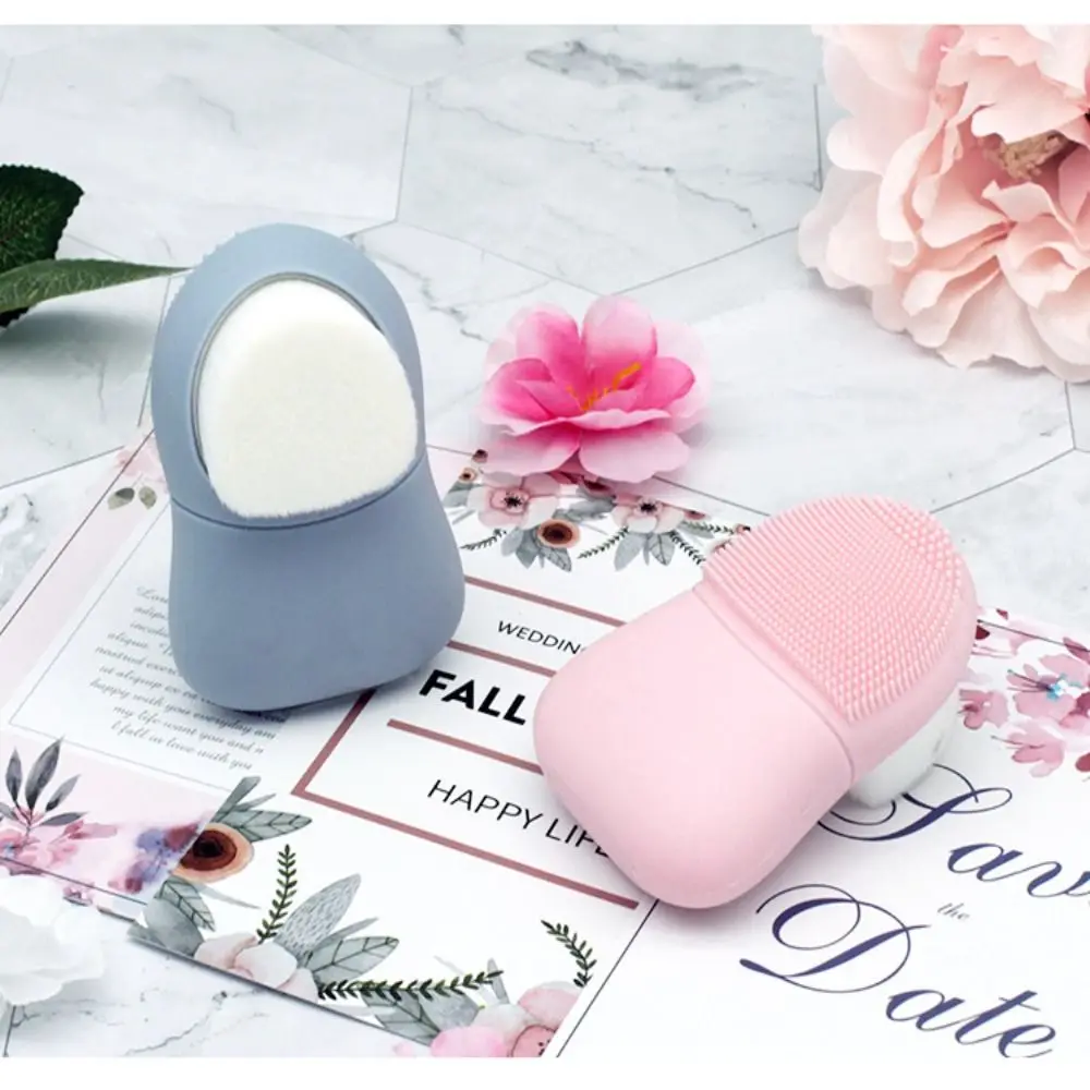 Silicone Facial Cleansing Brush Soft Remove Makeup Face Scrubber Blackhead Remover Deep Cleansing Double Head Facial Cleanser