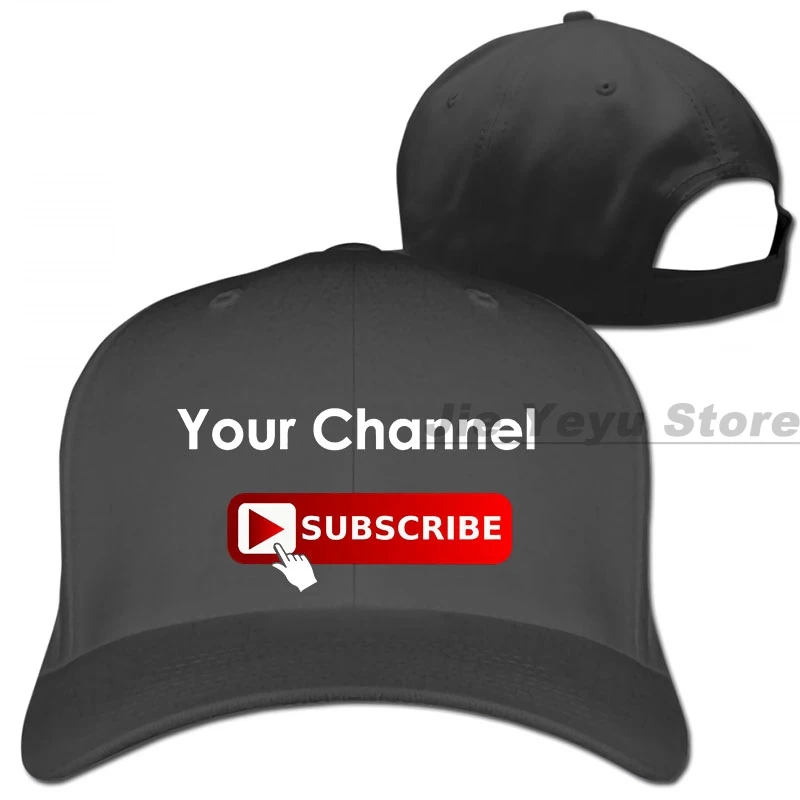 Personalized YouTube Subscribe Social Media (Your channel) Baseball cap men women Trucker Hats fashion adjustable cap