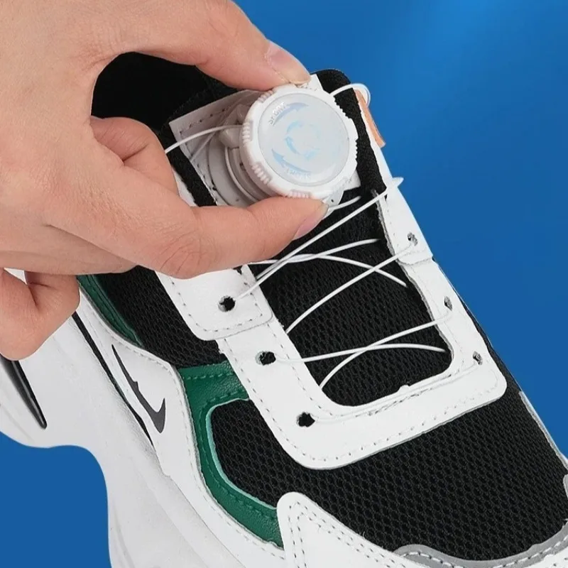 Metal Wire Swivel Automatic Buckle Quick Lock No Tie Shoelaces for Sneakers Kids Adults Durable Elastic Shoe Laces
