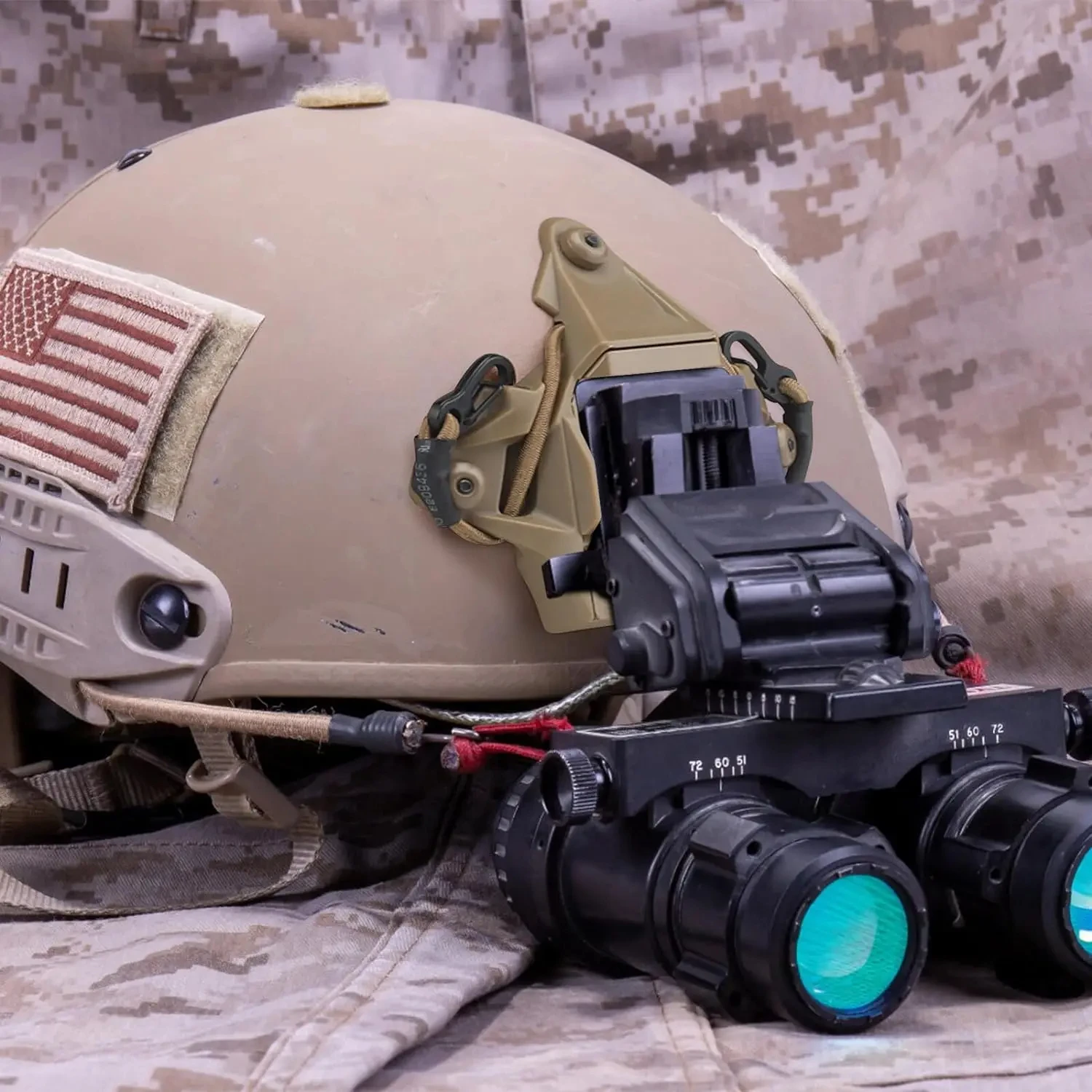 BOOIU Taktischer Helmhalterungsadapter, Nachtsicht, Aluminiumlegierung mit Hakenseil, NVG-Helmhalterung, Zubehör für FAST-Helm