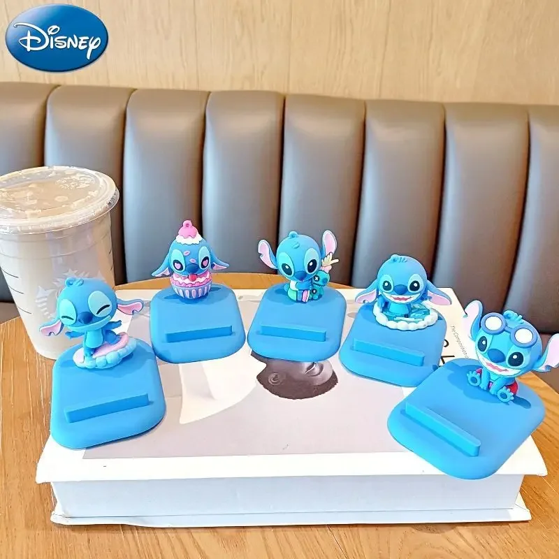 Disney Stitch Phone Holder Cartoon Doll Desktop Multifunctional Mobile Phone Rack Blue Cute Ornaments Birthday Gift