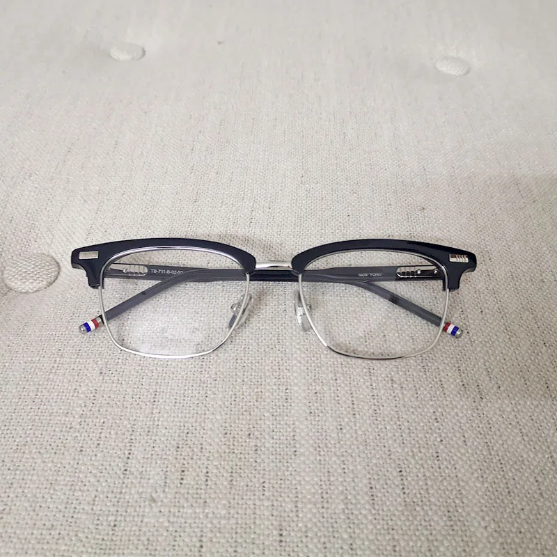 brown-semi-rimmed-fashionable-eyeglass-frame-for-men-and-women-retro-board-material-myopia-glasses-frame-with-degree-prescrip