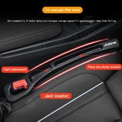 New Car Seat Gap Filler Side Seam Plug Strip for Mitsubishi ASX Logo Auto Seat Gap Leak-proof Filling Strip Interior Accsesories