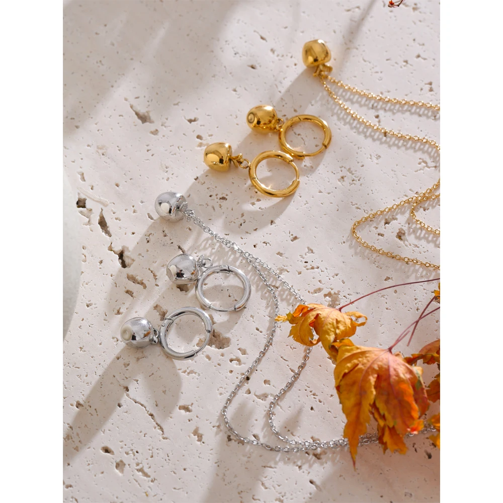 Yhpup Apple Pendant Necklace Earrings Stainless Steel Gold & Platinum PVD Plated Tarnish Resistant Fashion Charm Jewelry 2025