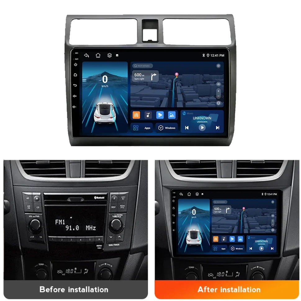 Android Auto Car Radio Stereo Wireless CarPlay for Suzuki Swift 2003-2010 4G DSP Navi GPS BT DVD Car Multimedia Player Audio