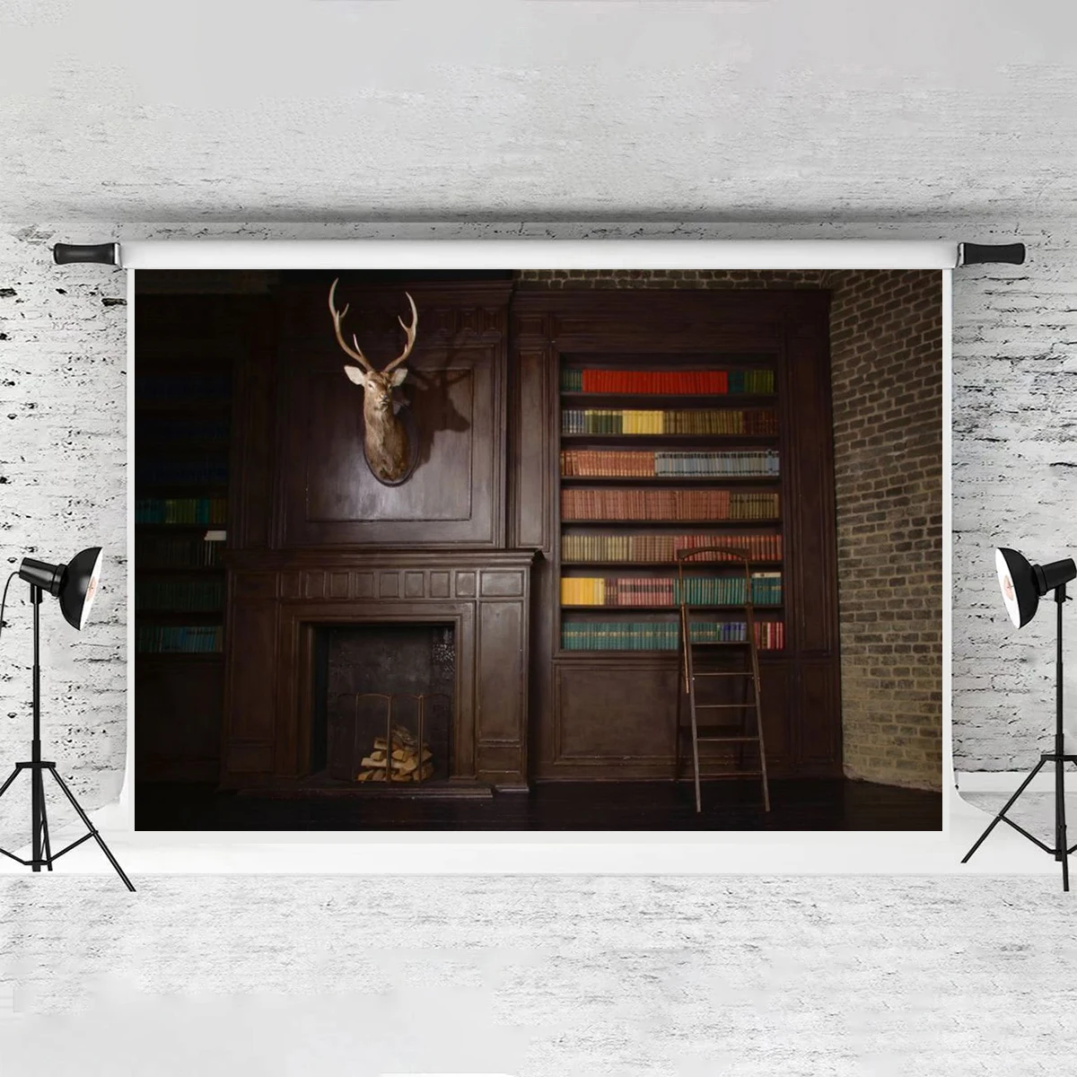 Mystery Medieval Books Bookshelf Backdrop Classic Live Streaming Photography Background Bookcase Magic Theme Party Banner