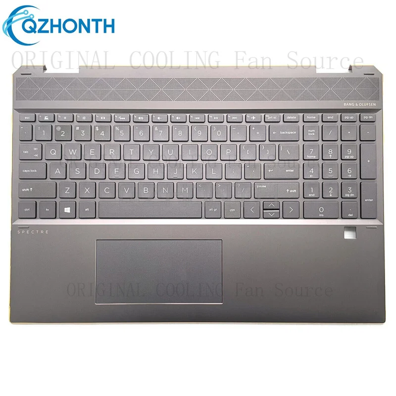 R+ New Palmrest Upper Case For HP Spectre 15-DF w/ US Backlit Keyboard 4AX38TATP60