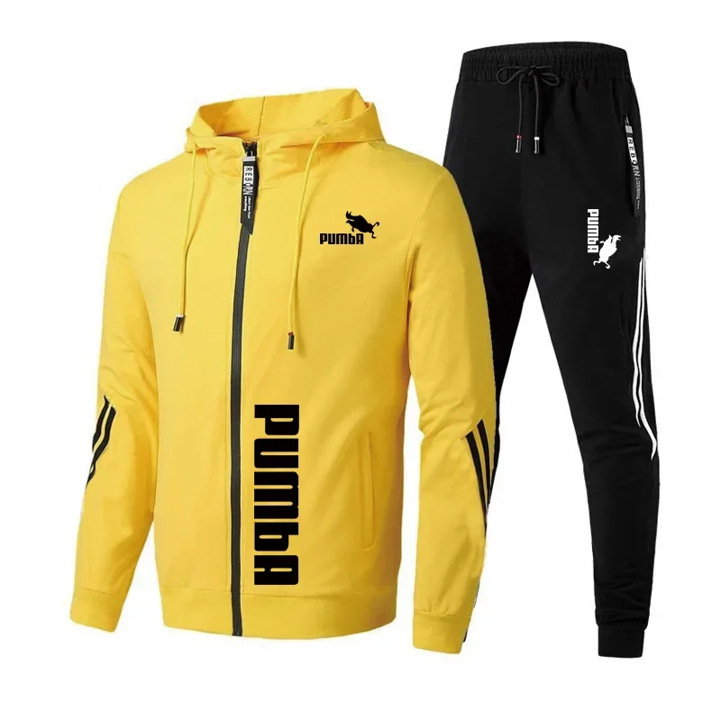 Men's Premium 2-Piece Gym Set, High-Quality Hoodie & Jogging Pants, Athletic Exercise Clothing, Casual Fashion Sportswear Tracks