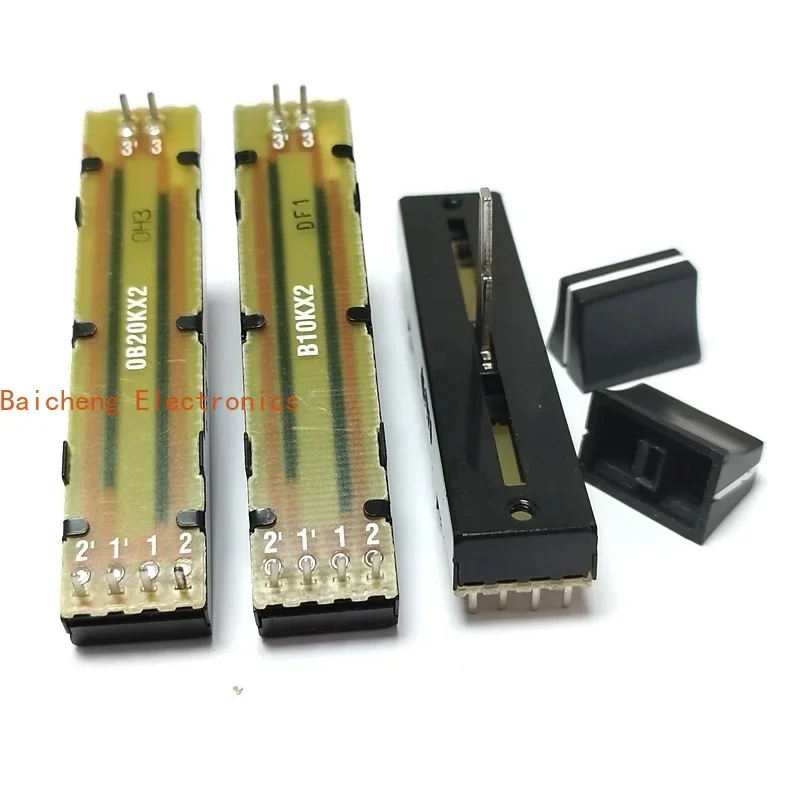 5PCS Track type straight sliding 72mm potentiometer B10KX2 Ryan dual B20K RA45D2F-211