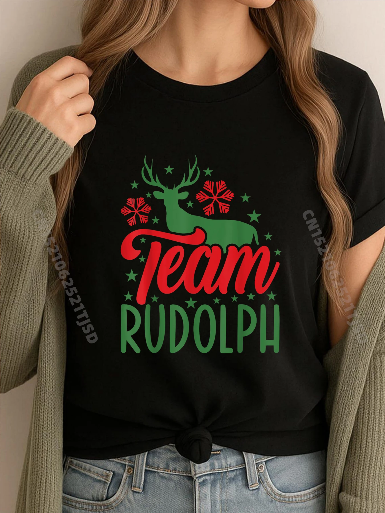 

Team Rudolph Cool Christmas Reindeer White T Shirt Woman Camisas De Hombre Father's Day