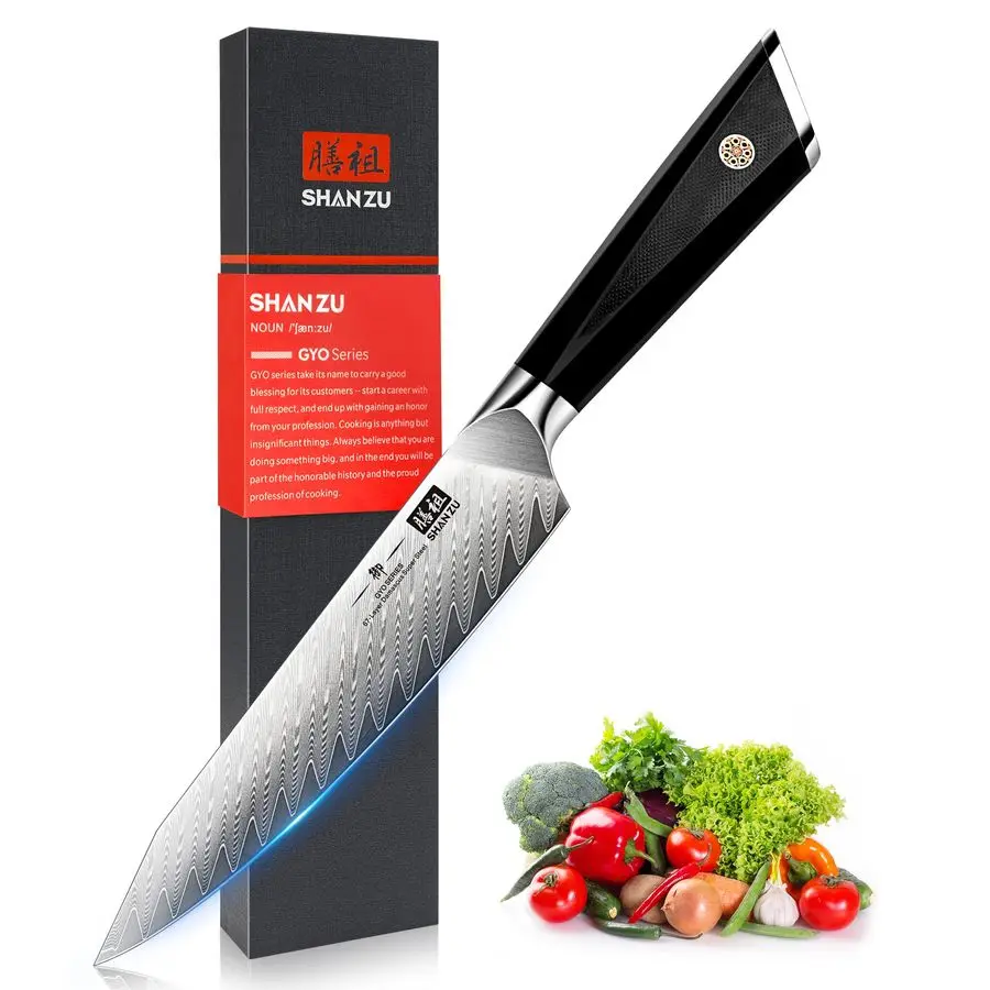 

Дамасский нож шеф-повара, 6 дюймов, 67-слойный японский стальной кухонный нож 10Cr15CoMoV, высокоуглеродистый супер острый японский нож шеф-повара, все ПУ