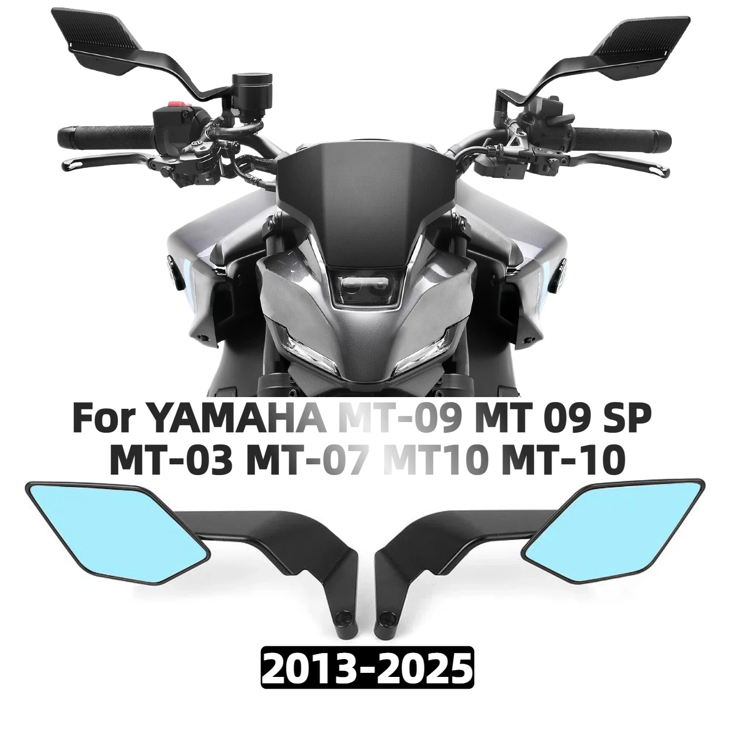 

For YAMAHA MT-09 MT09 SP MT-03 MT07 MT-10 MT10 SP, Stealth Max Motorcycle Accessories Rearview Mirrors with Sports Winglets