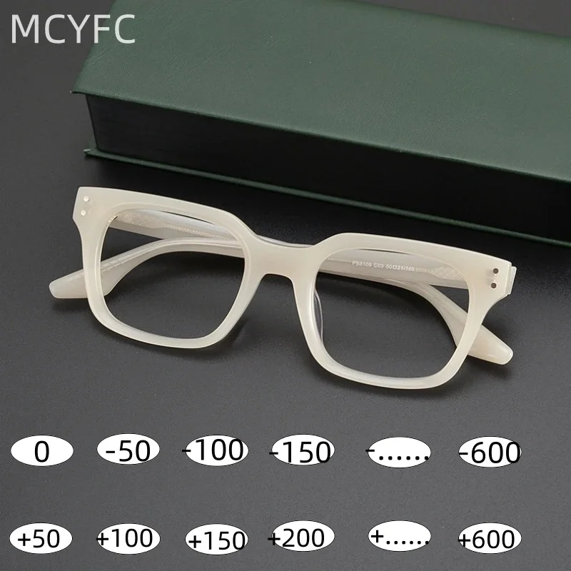 Men's Reading Glasses Style Hyperopia Glasses Women Vintage High Quality Acetate Frame myopia eyeglasses 0 -0.5 to -6.0 +0.5 to