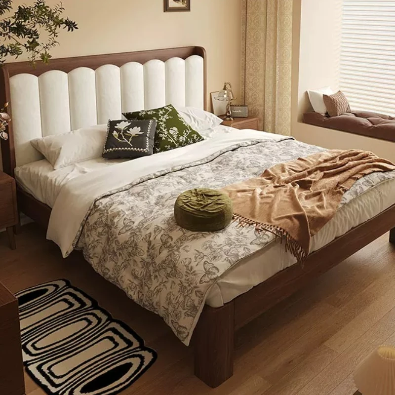 Wooden European Bed Modern Headboards Sleeping Single Bedroom Luxury Double Bed Queen Simple Letto Matrimoniale Home Furniture