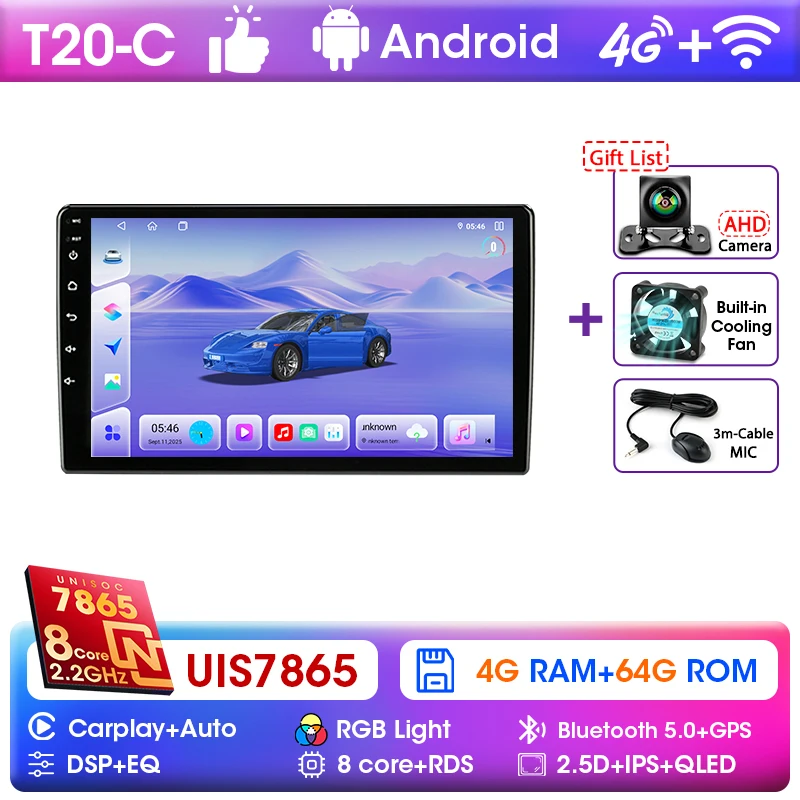  Srnubi 2 Din Auto Stereo CarPlay Android Auto GPS Navigatie WiFi BT Touchscreen Voor Mitsubishi ASX 1 2010-2016 Head Unit