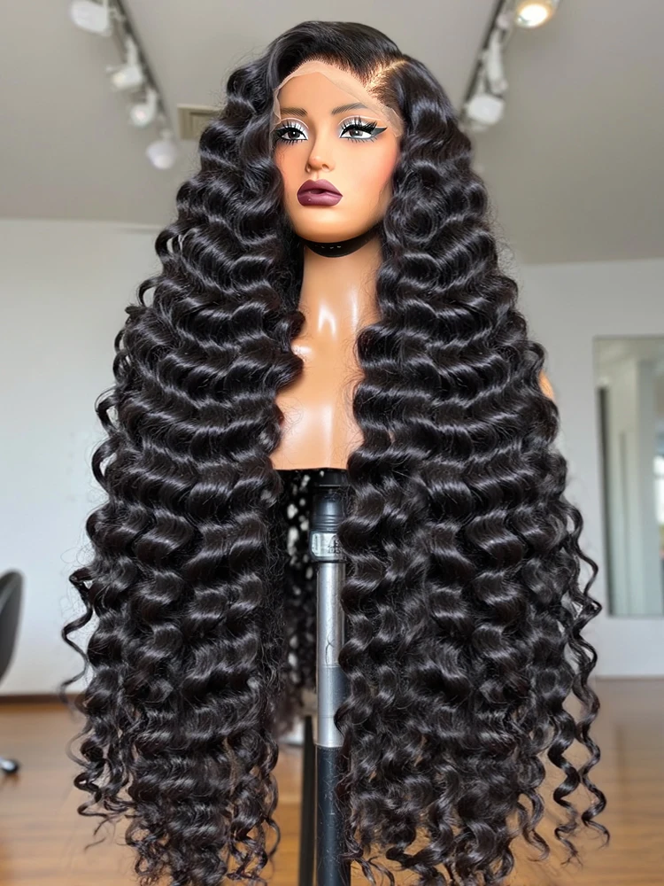 

30-дюймовый парик с свободными волнами, человеческие волосы, вьющиеся парики, свободный глубокий парик 13x6 Hd, парик с кружевной передней частью, бразильский фронтальный парик с волнистой волной для женщин